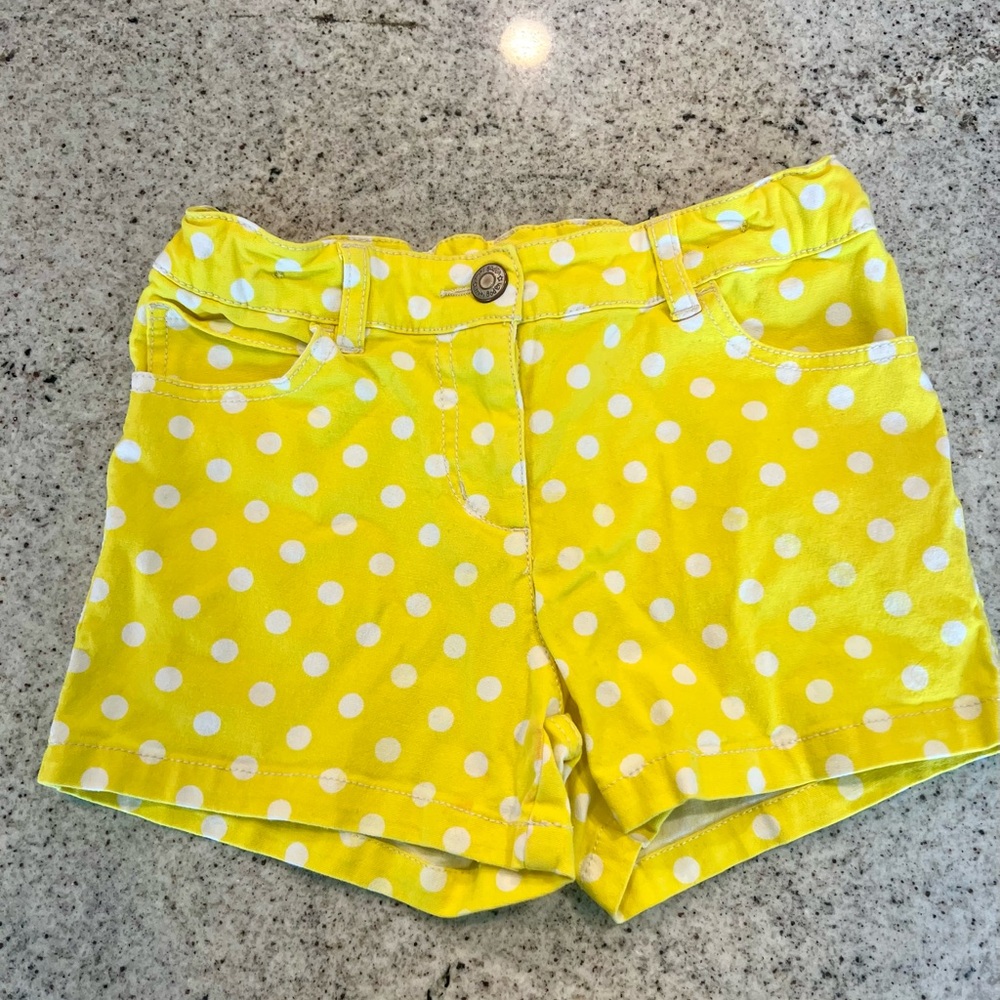 Mini boden shorts girls size 11 yellow polka dot